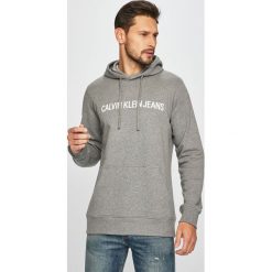 Calvin Klein Jeans - Bluza. Szare bluzy męskie Calvin Klein Jeans, l, bez wzorów, z bawełny, z kapturem. W wyprzedaży za 249.90 zł.