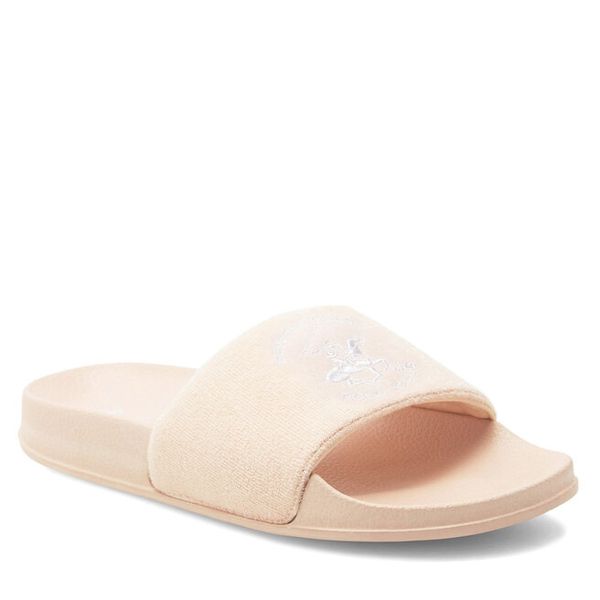 Klapki Beverly Hills Polo Club. Brązowe klapki damskie Beverly Hills Polo Club, bez wzorów, bez obcasa, bez zapięcia. Za 83.99 zł.