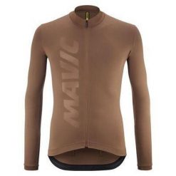 Dżersej z długim rękawem Mavic Aksium. Brązowe bluzy męskie MAVIC, bez wzorów, z dżerseju, sportowe, bez ramiączek, bez kaptura. Za 421.50 zł.