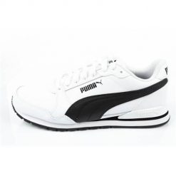 Buty do chodzenia męskie Puma ST Runner V3. Białe buty sportowe męskie Puma, bez wzorów, z materiału, bez zapięcia, do biegania. Za 441.00 zł.