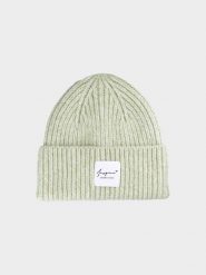 4F Czapka zimowa damska - zielona M. Zielone czapki damskie 4F, na zimę, bez wzorów, z materiału, klasyczne. W wyprzedaży za 49.99 zł.