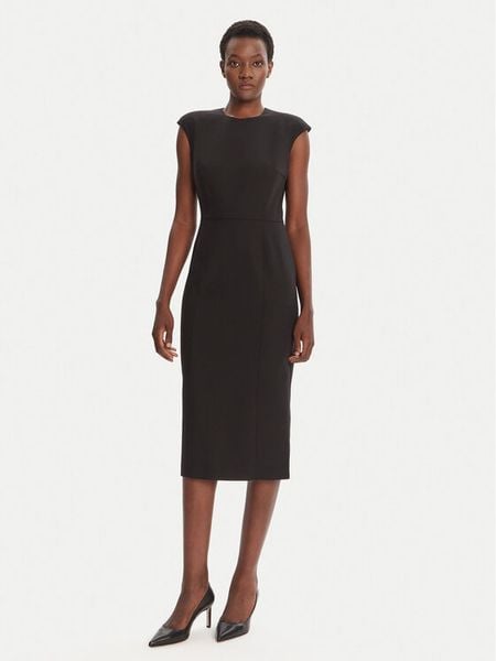 HUGO Sukienka koktajlowa Karami 50542651 Czarny Regular Fit. Czarne sukienki damskie Hugo, bez wzorów, z syntetyku, wizytowe, bez kołnierzyka, bez ramiączek. Za 1,089.00 zł.