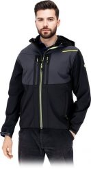 Kurtka męska Reis Kurtka męska ochronna softshell stójka zamek ocieplana polarem kaptur rękawy rzep regulacja membrana TPU czarno-szaro-źółta M. Brązowe kurtki sportowe męskie Reis, m, bez wzorów, z polaru, bez kaptura. Za 190.29 zł.