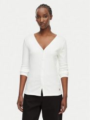 Calvin Klein Jeans Bluzka LV047G207G Biały Regular Fit. Białe bluzki damskie Calvin Klein Jeans, xl, bez wzorów, z bawełny, bez kołnierzyka, bez ramiączek. Za 249.99 zł.