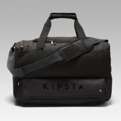Torba sportowa Kipsta Hardcase 45 L. Czarne torby sportowe męskie Decathlon, bez wzorów, z gumy, na ramię, duże. Za 89.99 zł.