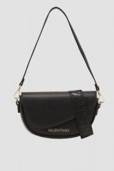 VALENTINO Czarna torebka damska PIPER. Czarne listonoszki damskie Valentino by Mario Valentino, bez wzorów, ze skóry ekologicznej, bez dodatków. W wyprzedaży za 309.99 zł.