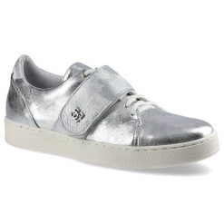 Srebrne Sneakersy Simen Damskie Modne Półbuty. Szare półbuty damskie Simen, bez wzorów, z gumy, bez obcasa, na platformie, bez zapięcia. Za 239.00 zł.