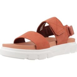 Sandały TIMBERLAND GREYFIELD SANDAL 2 STR Czerwony. Czerwone sandały damskie Timberland, bez wzorów, ze skóry, bez obcasa, bez zapięcia. W wyprzedaży za 279.60 zł.