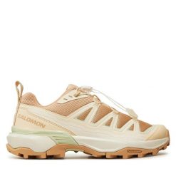 Trekkingi Salomon. Brązowe obuwie sportowe damskie Salomon, bez wzorów, bez zapięcia, trekkingowe. Za 399.99 zł.