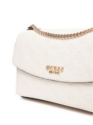Guess Torebka Phoebe HWPD96 65210 Biały. Białe listonoszki damskie Guess, z aplikacjami, ze skóry, bez dodatków. Za 449.99 zł.