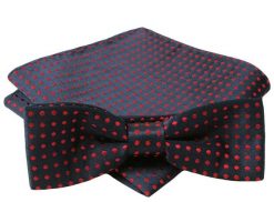 Mucha w Czerwone Groszki, Kropki + Poszetka, Męska. Czerwone krawaty i muchy Alties, bez wzorów, eleganckie. Za 54.00 zł.