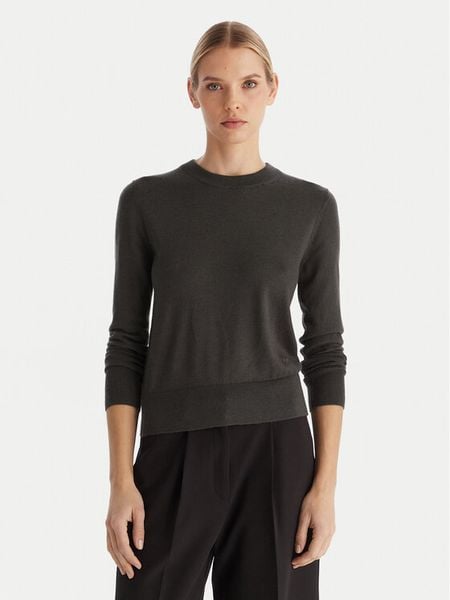 Calvin Klein Sweter LV044D370G Szary Regular Fit. Szare swetry nierozpinane damskie Calvin Klein, xxl, bez wzorów, z syntetyku, bez kołnierzyka, bez ramiączek. Za 429.99 zł.