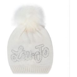 Czapka LIU JO - Cappello Maglia Log K69132 MA97I Snow White 10602. Białe czapki damskie Liu Jo, bez wzorów, z kaszmiru. Za 199.00 zł.