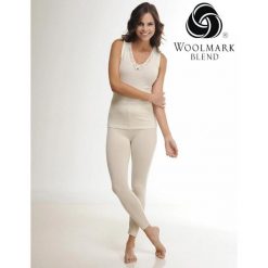 Damskie Legginsy Termoaktywne z Wełny Merino Warstwa Bazowa Woolona. Białe bielizna sportowa damska WOOLONA, bez wzorów, z wełny. W wyprzedaży za 171.00 zł.