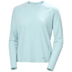 Bluza damska Helly Hansen Shine Solen Crew. Niebieskie bluzy damskie Helly Hansen, bez wzorów, bez ramiączek, bez kaptura. Za 342.50 zł.