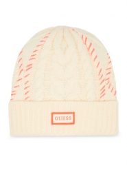 Guess Czapka AW9972 WOL01 Écru. Czapki damskie Guess, na zimę, z aplikacjami, z materiału. Za 169.99 zł.