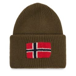 Czapka Napapijri. Brązowe czapki męskie Napapijri, na zimę, bez wzorów. Za 249.99 zł.