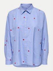 ONLY Koszula 15344336 Niebieski Box Fit. Niebieskie koszule damskie ONLY, xs, bez wzorów, z bawełny, bez kołnierzyka, bez ramiączek. Za 169.99 zł.