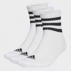 Skarpety adidas 3-Stripes Cushioned Sportswear Mid-Cut Socks 3P. Białe skarpety męskie Adidas, bez wzorów. Za 50.00 zł.