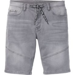 Bermudy dresowe w optyce dżinsowych Regular Fit bonprix szary "stone used". Szare spodnie sportowe męskie bonprix, m, bez wzorów, climacool (adidas). Za 47.99 zł.