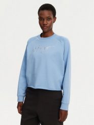 HUGO Bluza Darace 50534271 Błękitny Relaxed Fit. Niebieskie bluzy damskie Hugo, s, bez wzorów, z bawełny, bez ramiączek, bez kaptura. Za 299.99 zł.