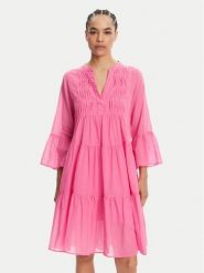 Devotion TWINS Sukienka letnia Symbol 025.329.1G Różowy Loose Fit. Czerwone sukienki damskie Devotion Twins, na lato, xs, bez wzorów, z bawełny, bez kołnierzyka, bez ramiączek. Za 719.99 zł.