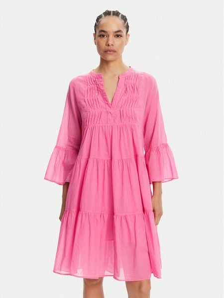 Devotion TWINS Sukienka letnia Symbol 025.329.1G Różowy Loose Fit. Czerwone sukienki damskie Devotion Twins, na lato, xs, bez wzorów, z bawełny, bez kołnierzyka, bez ramiączek. Za 719.99 zł.