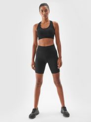 4F Legginsy kolarki treningowe damskie - czarne M/L. Czarne legginsy damskie 4F, l, bez wzorów, z dzianiny, z podwyższonym stanem, krótkie, na fitness i siłownię. Za 119.99 zł.