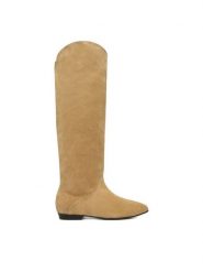 Badura Kozaki EO-CELIA-60504-25 Beżowy. Brązowe kozaki damskie Badura, bez wzorów, ze skóry, bez obcasa, na płaskiej podeszwie, bez zapięcia. Za 579.99 zł.
