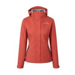 Kurtka Membranowa Damska ESSENCE STX CP. Czerwone kurtki sportowe damskie Bergson, l, bez wzorów, z materiału, bez ramiączek, z kapturem, trekkingowe. Za 399.00 zł.