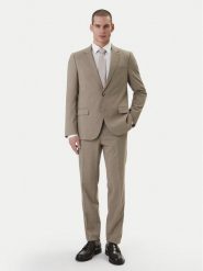 HUGO Garnitur Henry/Getlin232X 50557616 Beżowy Slim Fit. Brązowe garnitury męskie Hugo, m, bez wzorów, z syntetyku. Za 1,919.00 zł.