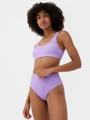 4F Góra od bikini z materiałów z recyklingu damska S. Fioletowe bikini 4F, bez wzorów, z gumy. W wyprzedaży za 9.99 zł.