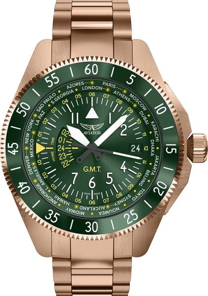 Zegarek Aviator Zegarek męski Aviator V.1.37.2.309.5 różowe złoto. Czerwone zegarki męskie AVIATOR, bez wzorów, złote. Za 3,750.00 zł.