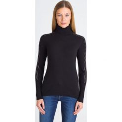 CZARNY SWETER LIU JO. Czarne swetry nierozpinane damskie Liu Jo, l, z aplikacjami, bez kołnierzyka, bez ramiączek. Za 344.50 zł.