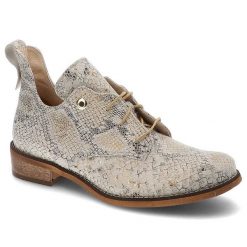 Szare Półbuty Damiss Wygodne Skórzane Buty. Szare półbuty damskie DAMISS, bez wzorów, biznesowe, bez obcasa, na płaskiej podeszwie, bez zapięcia. Za 449.00 zł.