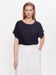 Kaffe Bluzka Amber Stanley 10500781 Granatowy Loose Fit. Niebieskie bluzki damskie Kaffe, bez wzorów, z wiskozy, bez kołnierzyka, bez ramiączek. Za 99.99 zł.