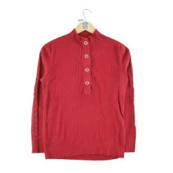 Second life - Damski czerwony sweter - Jak nowy. Czerwone swetry nierozpinane damskie Ralph Lauren, bez wzorów, sportowe, bez kołnierzyka, bez ramiączek. Za 127.76 zł.