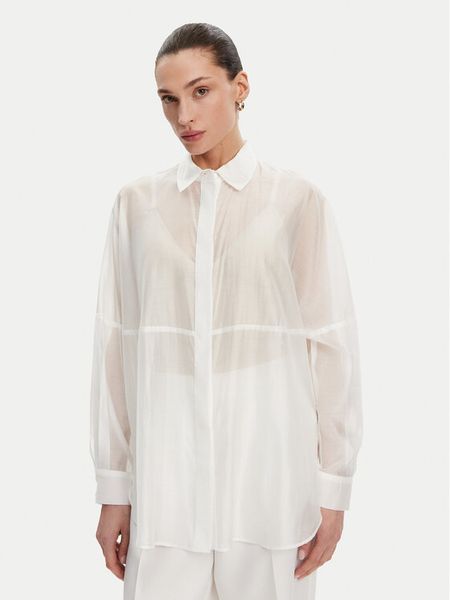 ACCESS FASHION Koszula 53-7068-104 Biały Loose Fit. Białe koszule damskie ACCESS FASHION, m, bez wzorów, z lyocellu, bez kołnierzyka, bez ramiączek. Za 259.99 zł.