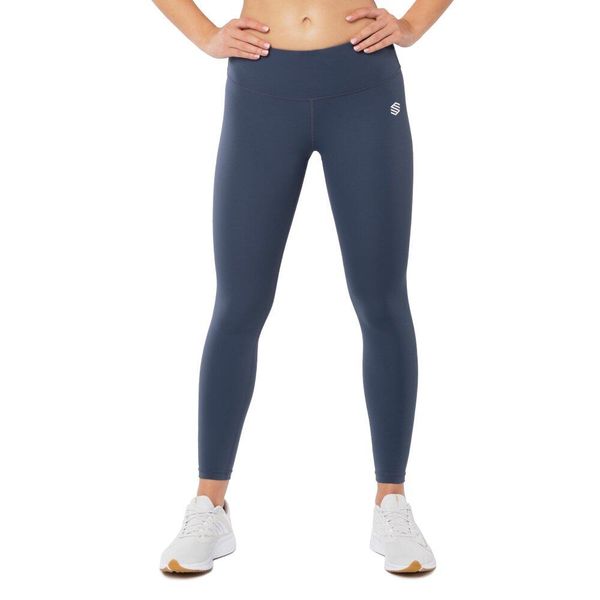 Legginsy sportowe fitness ze średnim stanem damskie Striker. Niebieskie legginsy damskie SIROKO, bez wzorów, z elastanu, bez zapięcia, na fitness i siłownię. W wyprzedaży za 105.00 zł.