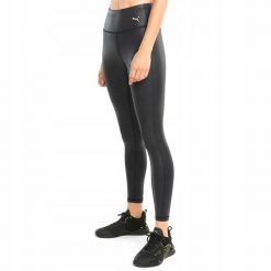 LEGGINSY DAMSKIE SPORTOWE PUMA-LEGGINGS 520925 XS KOLOR CZARNY. Czarne legginsy damskie Puma, bez wzorów, z materiału. Za 175.64 zł.