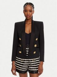 Balmain Marynarka DF1SI530ME54 Czarny Regular Fit. Czarne marynarki i żakiety damskie Balmain, bez wzorów, z wełny, bez kołnierzyka, bez ramiączek. Za 8,999.00 zł.