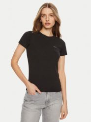 Guess Jeans T-Shirt W5RI52 J1314 Czarny Regular Fit. Czarne t-shirty damskie Guess Jeans, xl, z aplikacjami, z bawełny, bez kołnierzyka, bez ramiączek. Za 79.99 zł.