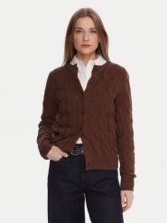 Tommy Hilfiger Kardigan WW0WW47463 Brązowy Regular Fit. Brązowe kardigany damskie Tommy Hilfiger, xl, bez wzorów, z wełny, bez kołnierzyka. Za 599.99 zł.