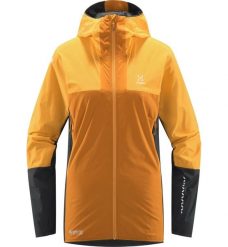 Kurtka techniczna damska L.I.M Alpha Hood. Żółte kurtki sportowe damskie Haglöfs, l, bez wzorów, bez ramiączek, bez kaptura, trekkingowe. Za 917.39 zł.