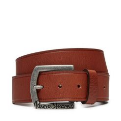 Pasek Męski Pepe Jeans. Brązowe paski męskie Pepe Jeans, z jeansu. Za 179.99 zł.