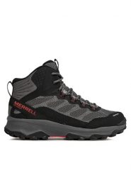 Merrell Trekkingi Spee Strike Mid Wp J066877 Szary. Szare botki męskie Merrell, bez wzorów, z materiału, bez obcasa, bez zapięcia. Za 529.99 zł.