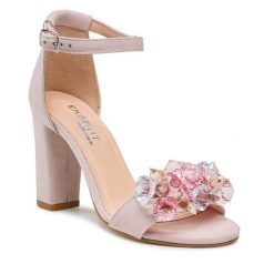 Sandały Eksbut. Czerwone sandały damskie Eksbut, bez wzorów, bez obcasa, na słupku, bez zapięcia. Za 209.99 zł.