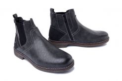 MUSTANG 4201-502-259 graphit, botki męskie. Szare botki męskie Mustang, na zimę, bez wzorów, z tkaniny, bez obcasa, bez zapięcia. Za 304.90 zł.