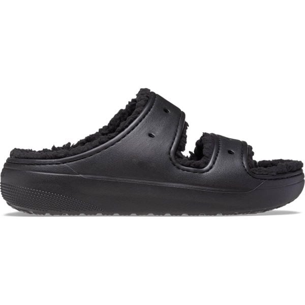 Klapki Crocs Classic Cozzzy Sandal. Czarne klapki damskie Crocs, bez wzorów, sportowe, bez obcasa, bez zapięcia. Za 219.99 zł.