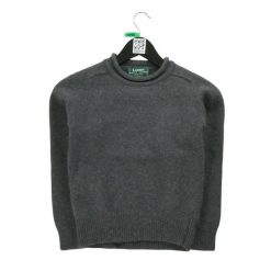 Damski sweter z wełny i kaszmiru. Szare swetry nierozpinane damskie Ralph Lauren, l, bez wzorów, z kaszmiru, eleganckie, bez kołnierzyka, bez ramiączek. Za 212.96 zł.